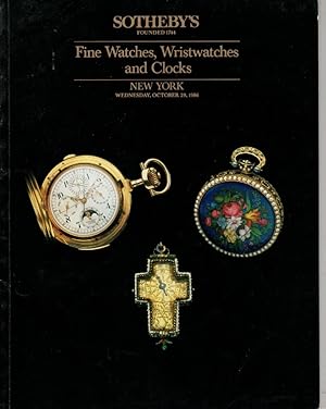 Sotheby's, Fine Watches, Wristwatches and Clocks, October 29, 1986