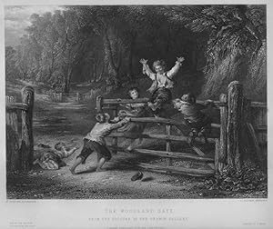 THE WOODLAND GATE After W.COLLINS Engraved by COUSEN,1850 Steel Engraving