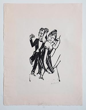 Bild des Verkäufers für Max Beckmann, Holzschnitt Kleines tanzendes Paar, 1923 zum Verkauf von Worpswede Fineart