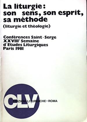 Bild des Verkufers fr Le sens de la liturgie dans l'Ancien Testament. - in: La Liturgie: son sens, son esprit, sa Methode. Liturgie et Theologie; Bibliotheca "Ephemerides Liturgicae" "Subsidia" 27; zum Verkauf von books4less (Versandantiquariat Petra Gros GmbH & Co. KG)