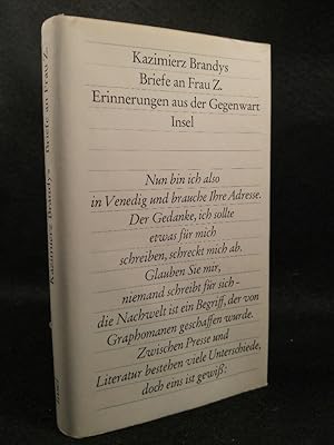 Bild des Verkufers fr Briefe an Frau Z. - Erinnerungen aus der Gegenwart Aus dem Polnischen bertragen von Caesar Rymarowicz zum Verkauf von ANTIQUARIAT Franke BRUDDENBOOKS