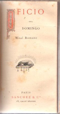 Bild des Verkufers fr Ficio del Domingo. Misal Romano . zum Verkauf von Librera Astarloa