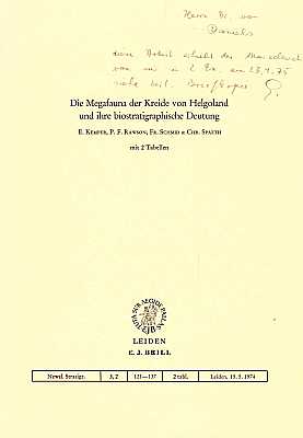 Seller image for Die Megafauna der Kreide von Helgoland und ihre biostratographische Deutung for sale by ConchBooks