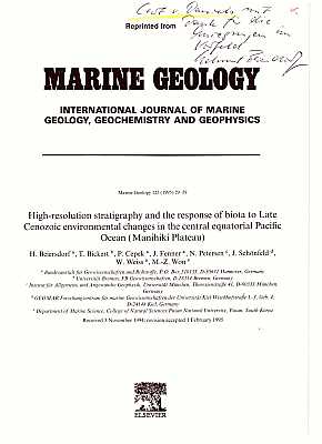 Seller image for High-resolution stratigraphy and the response of biota to Late Cenozoic environmental changes in the central equatorial Pacific Ocean (Manihiki Plateau) for sale by ConchBooks