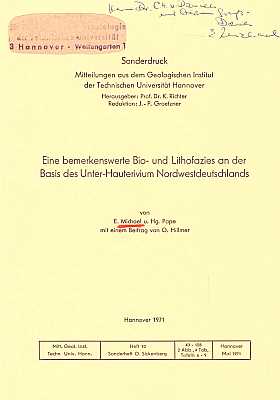 Imagen del vendedor de Eine bemerkenswerte Bio- und Lithofazies an der Basis des Unter-Hauterivium Nordwestdeutschlands a la venta por ConchBooks