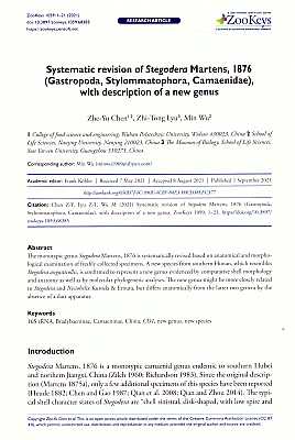 Image du vendeur pour Systematic revision of Stegodera Martens, 1876 (Gastropoda, Stylommatophora, Camaenidae), with description of a new genus mis en vente par ConchBooks