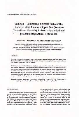 Image du vendeur pour Bajocian - Bathonian ammonite fauna of the Czorsztyn Unit, Pieniny Klippen Belt (Western Carpathians, Slovakia); its biostratigraphical and palaeobiogeographical significance / Pseudoshasticrioceras bersaci nov. sp. (Ammonoidea, Gassendiceratinae), and new ammonite biohorizon for the Upper Barremian of southeastern France mis en vente par ConchBooks