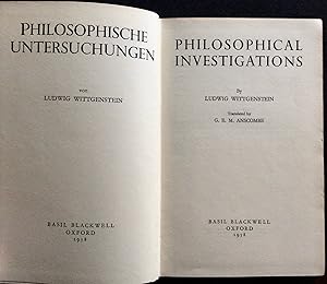 Bild des Verkufers fr PHILOSOPHICAL INVESTIGATIONS zum Verkauf von Elder Books