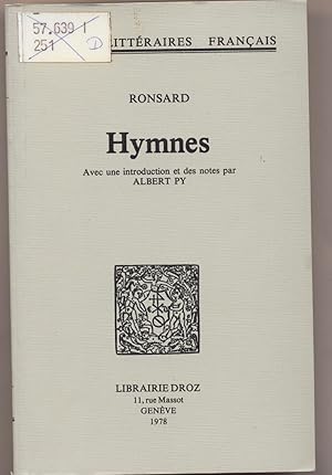 Image du vendeur pour Hymnes - Ronsard Avec une introduction et des notes mis en vente par avelibro OHG