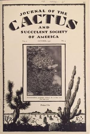 Cactus & Succulent journal Volume II, October 1930, No. 4