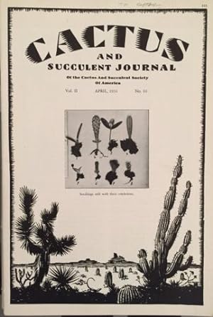 Cactus & Succulent journal Volume II, April 1931, No.10.
