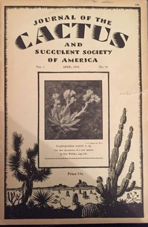 Cactus & Succulent journal Volume I, April 1930, number 10.