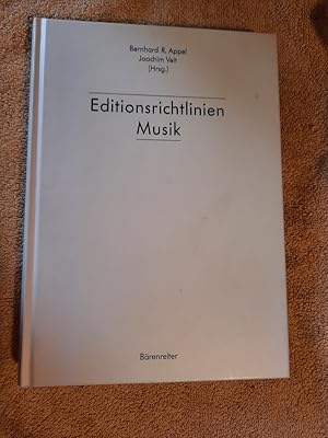 Bild des Verkufers fr Editionsrichtlinien Musik. zum Verkauf von Aderholds Bcher & Lots