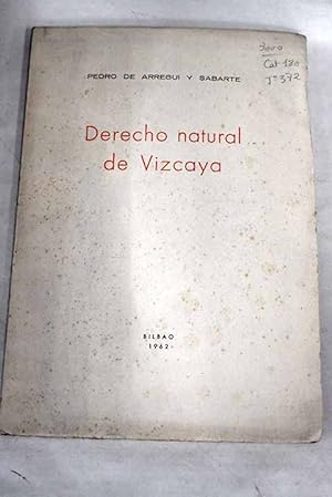 Imagen del vendedor de Derecho natural de Vizcaya a la venta por Alcan Libros