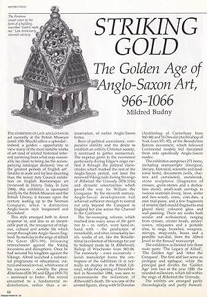 Bild des Verkufers fr Striking Gold: The Golden Age of Anglo-Saxon Art, 966-1066. An original article from History Today, 1985. zum Verkauf von Cosmo Books