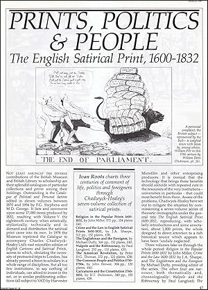 Imagen del vendedor de Prints, Politics and People: The English Satirical Print, 1600-1832. An original article from History Today, 1987. a la venta por Cosmo Books