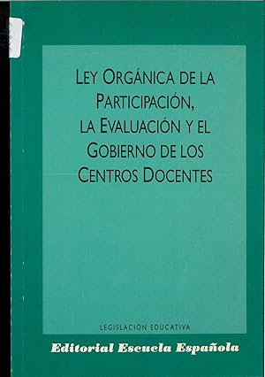 Seller image for Ley organica de la participacion,laevaluacion y el gobierno de for sale by Papel y Letras