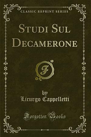 Bild des Verkufers fr Studi Sul Decamerone (Classic Reprint) zum Verkauf von Forgotten Books