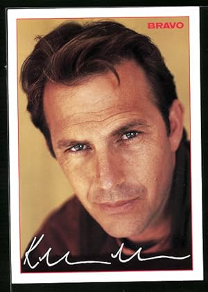 Image du vendeur pour Ansichtskarte Schauspieler Kevin Costner mit zuversichtlichem Blick, Autogramm mis en vente par Bartko-Reher