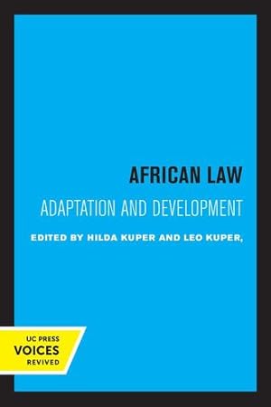Seller image for African Law: Adaptation and Development [Paperback ] for sale by booksXpress