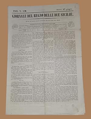 Giornale del Regno delle Due Sicilie 17 Giugno 1843 Cagli Marina del Carmine