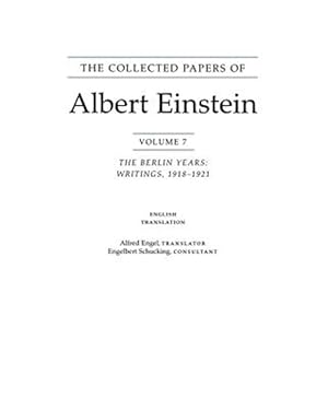 Seller image for Collected Papers of Albert Einstein : The Berlin Years : Writings, 1918-1921 for sale by GreatBookPricesUK