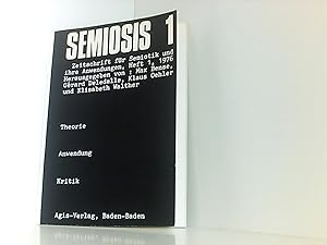 Bild des Verkufers fr Semiosis 1. Zeitschrift fr Semiotik und ihre Anwendungen. zum Verkauf von Book Broker