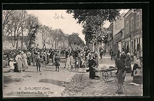 Carte postale St-Florent, Le Marché et la Rue du Cher