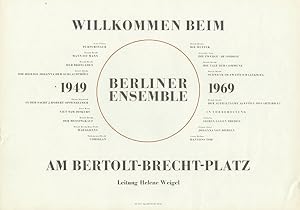 Willkommen beim Berliner Ensemble (1949-1969) am Bertolt-Brecht-Platz. Leitung: Helene Weigel.