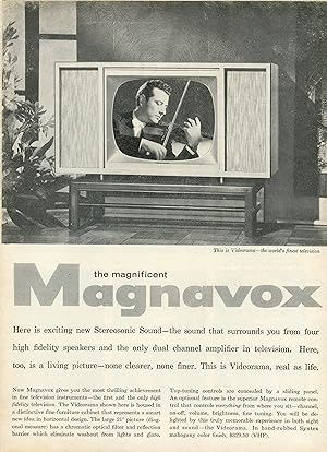 "MAGNAVOX" Annonce U.S. originale entoilée années 50