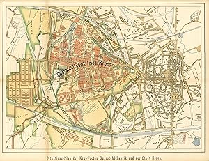 Stadtplan ('Situations-Plan der Krupp'schen Gussstahl-Fabrik und der Stadt Essen').