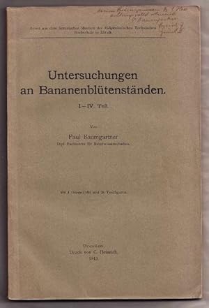 Untersuchungen an Bananenblütenständen. I.- IV. Teil.