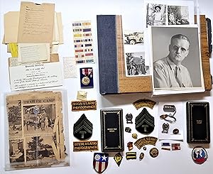 1943-1945 Original Photograph Album with Incredible Archive of Medals, (Including Bronze Star and...