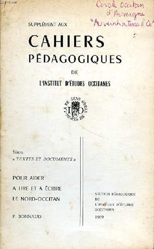 Bild des Verkufers fr Supplment aux cahiers pdagogiques de l'institut d'tudes occitanes Srie "Textes et documents" zum Verkauf von Le-Livre