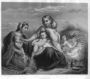 CHARITY After J. VAN EYCKEN Engraved by LIGHTFOOT,1857 Steel Engraving