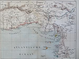 Upper Guinea West Africa Dahomey Benin St. Thomas c. 1865 Funke small map