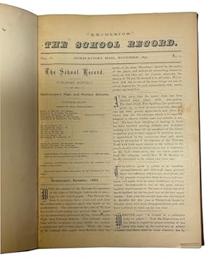 The School Record, Vol, IV, No. 1,2, 4-9 (November, December, February-July 1893-1894); Vol V., N...