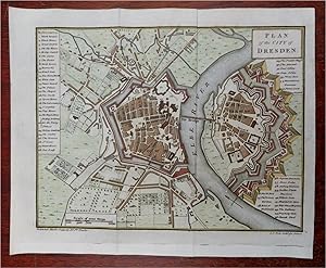 Dresden Saxony Germany Holy Roman Empire 1792 Neele engraved city plan