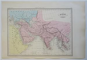 Asia Ancient World Arabia Persia Iran India c. 1870 Sarrazin map