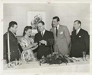 Mrs. Miniver (Original photograph of William Wyler, Walter Pidgeon, and Jan Struther accepting aw...