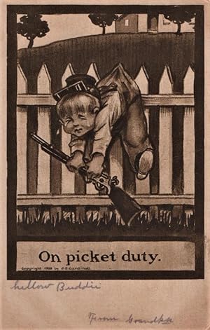 Seller image for military kid postcard: On Picket Duty for sale by Mobyville