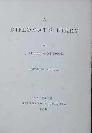 Bild des Verkufers fr A diplomat's diary. zum Verkauf von Antiquariat Bookfarm