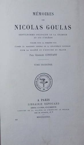 Bild des Verkufers fr Mmoires. 3. zum Verkauf von Antiquariat Bookfarm