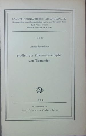 Bild des Verkufers fr Studien zur Pflanzengeographie von Tasmanien. zum Verkauf von Antiquariat Bookfarm