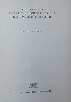 Bild des Verkufers fr Knig Arthur in der englischen Literatur des spten Mittelalters. zum Verkauf von Antiquariat Bookfarm