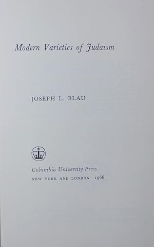 Image du vendeur pour Modern varieties of Judaism. mis en vente par Antiquariat Bookfarm