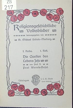 Bild des Verkufers fr Die Quellen des Lebens Jesu. zum Verkauf von Antiquariat Bookfarm