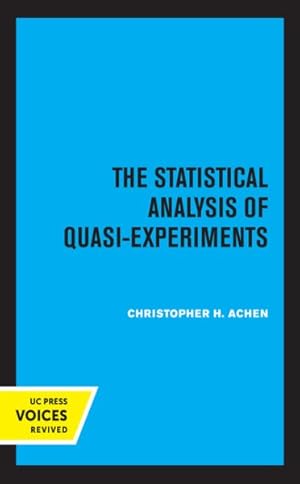 Bild des Verkufers fr Statistical Analysis of Quasi-experiments zum Verkauf von GreatBookPricesUK