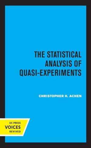 Bild des Verkufers fr Statistical Analysis of Quasi-experiments zum Verkauf von GreatBookPricesUK