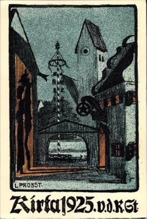 Künstler Ansichtskarte / Postkarte Probst, L., Schwabinger Bauern Kirta 1925, Verein deutscher Ku...